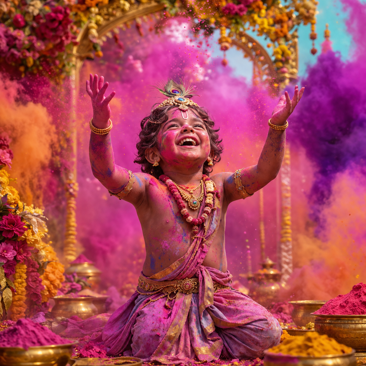 Holi colorful festive decoration by The Karm House